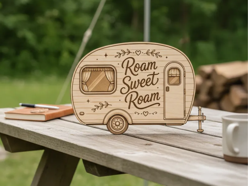 Roam Sweet Roam - Camper Trailer Wooden Sign