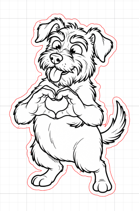 Dog Figurine Making a Heart Shape with Paws 1