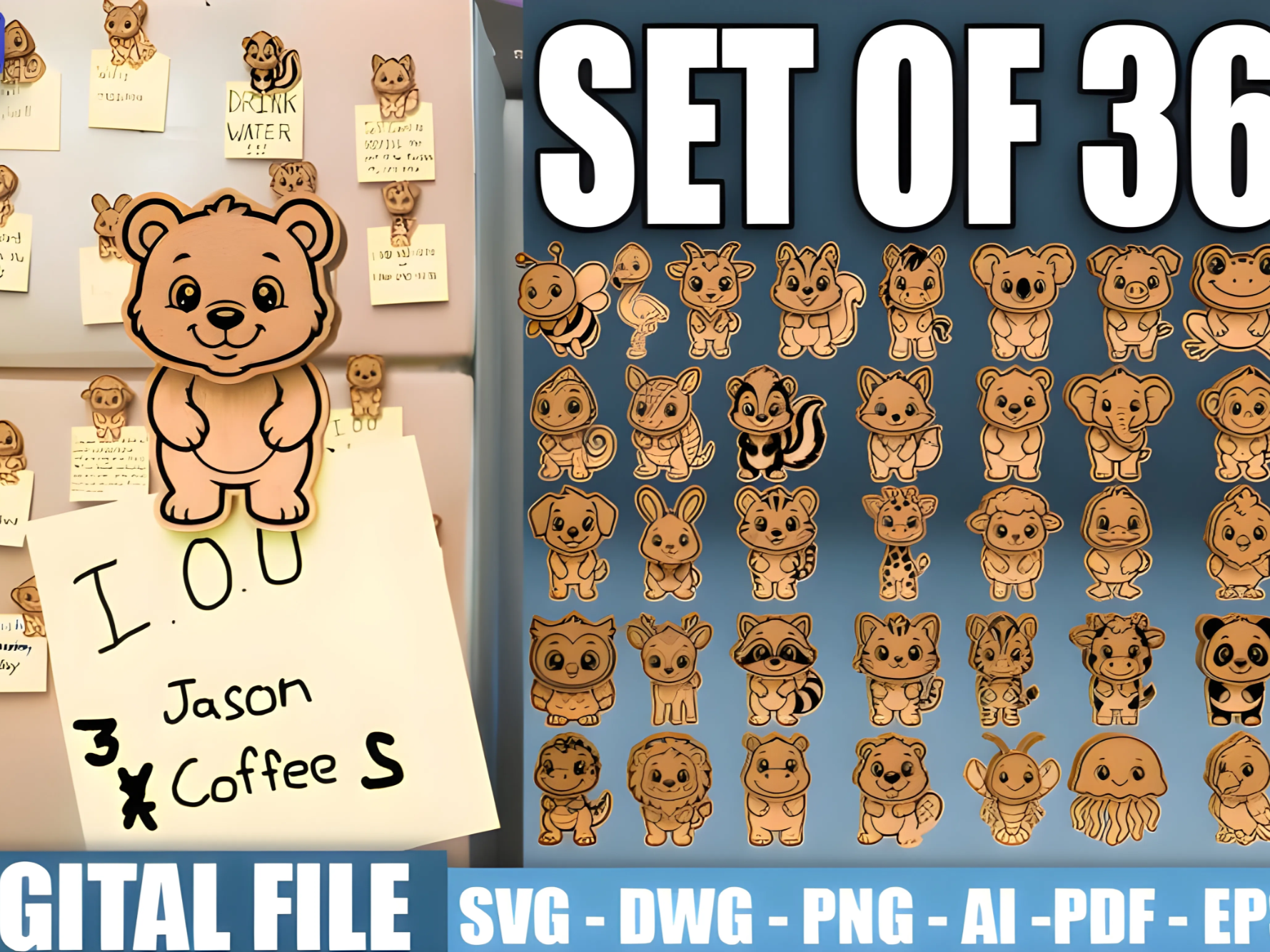 Cute Animal Magnet SVG Bundle