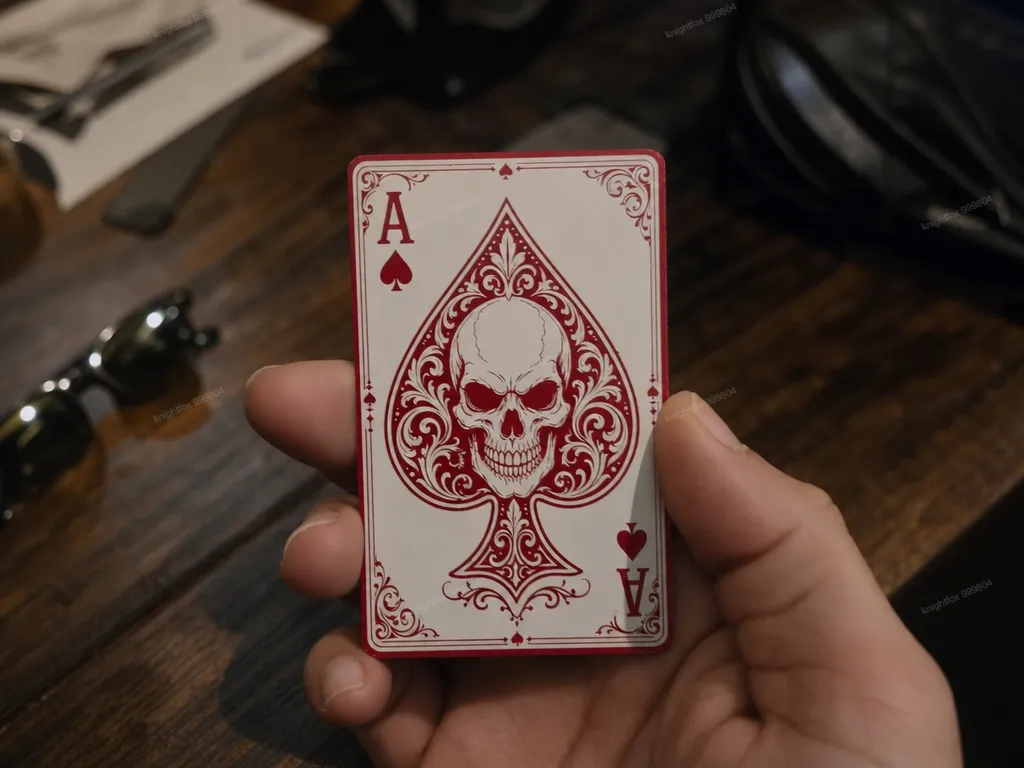 Ace of Spades Playing Card with Skull