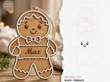 [Laser cut and engrave] Personalized Gingerbread Ornament SVG Bundle