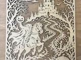 [Laser cut and engrave] Headless Horseman and Haunted Castle Halloween Wall Art