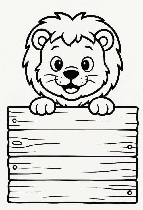 [Laser cut and engrave] Cute Lion Nursery Wall Art Sign