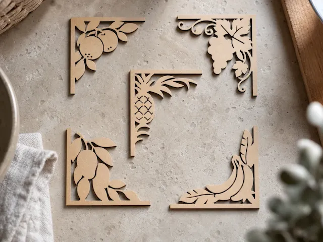 Fruit Motif Decorative Corner Accents for Frames and Furniture