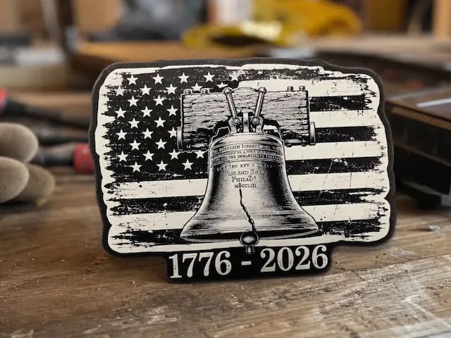 Liberty Bell and American Flag 1776-2026 Commemorative Refrigerator Magnet