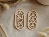 [Laser cut and engrave,Other] Oval Star and Heart Cutout Pendants