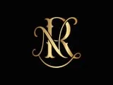 [Laser cut and engrave] Monogramme doré avec lettres entrelacées NR sur fond texturé bordeaux