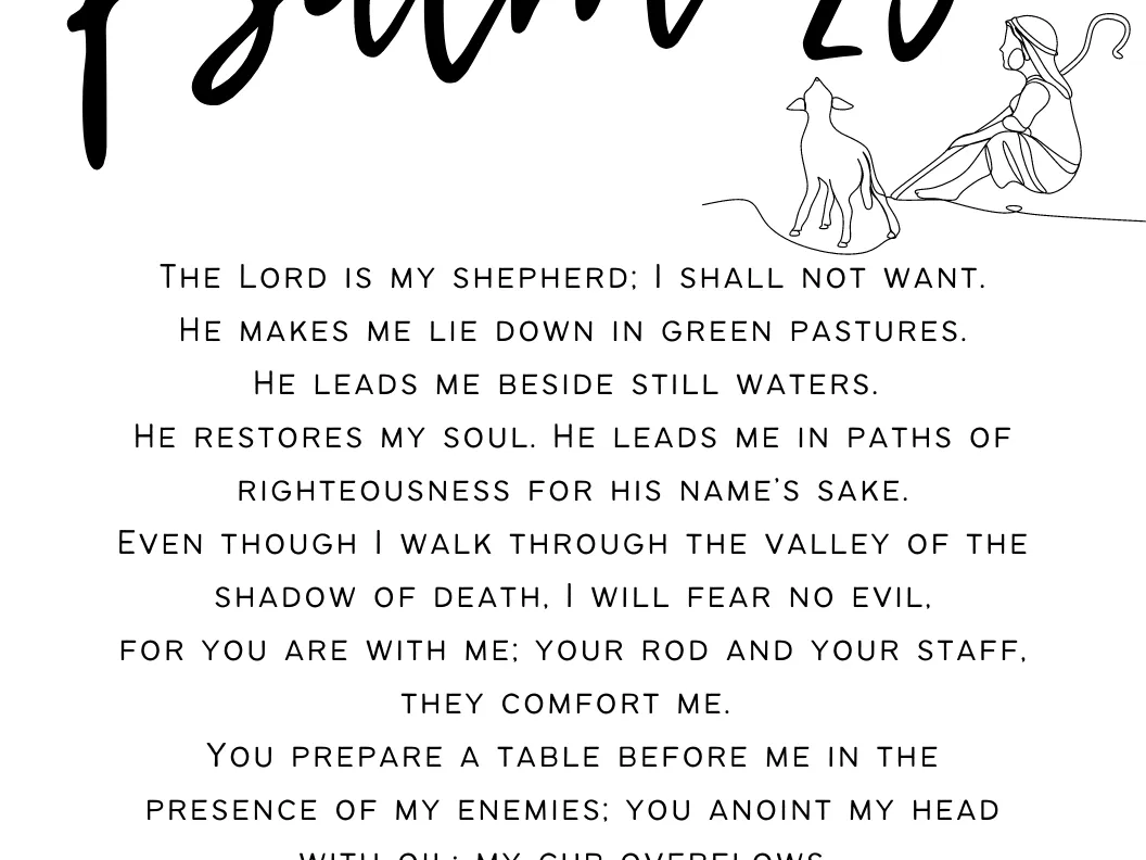 Psalm 23 - plaque - wood engraving