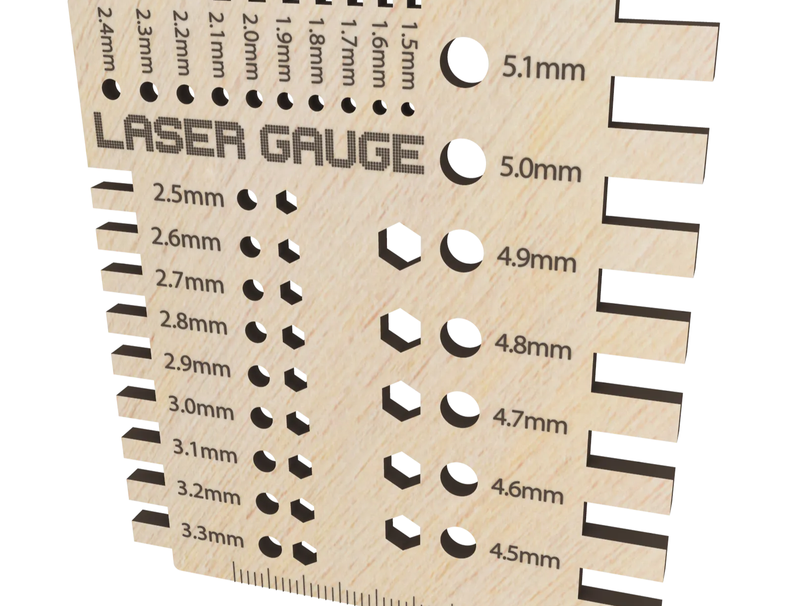 Laser cutting fitment gauge