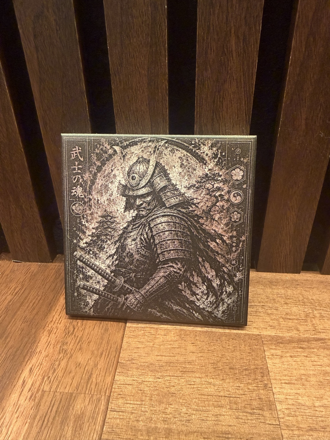 [Laser cut and engrave] Samurai Warrior Painted Tile