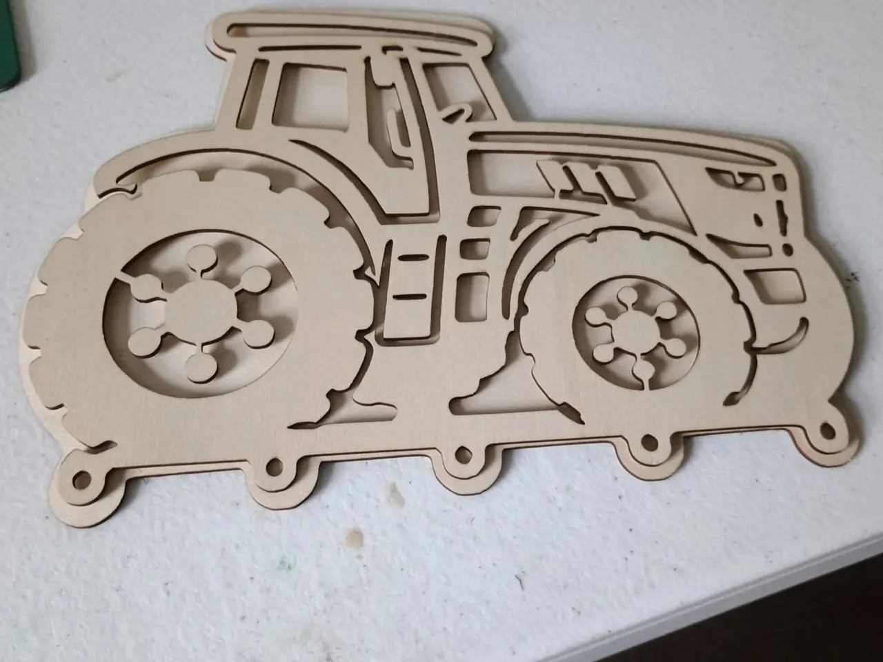 [Laser cut and engrave] Wooden Tractor Wall Hanging Silhouette
