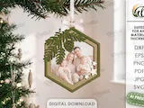 [Laser cut and engrave] 3D Christmas Ornament Frames Bundle. Xmas Tree Picture Frame Laser Cut File. Family Photo Holder. Holiday Decor. Xmas Quotes SVG