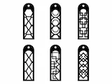 [Laser cut and engrave] Set of 6 Geometric patterned metal and wood bookmarks