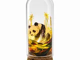 [Laser cut and engrave,Inkjet printing] Illuminated Endangered Wildlife Diorama Glass Cloche Set
