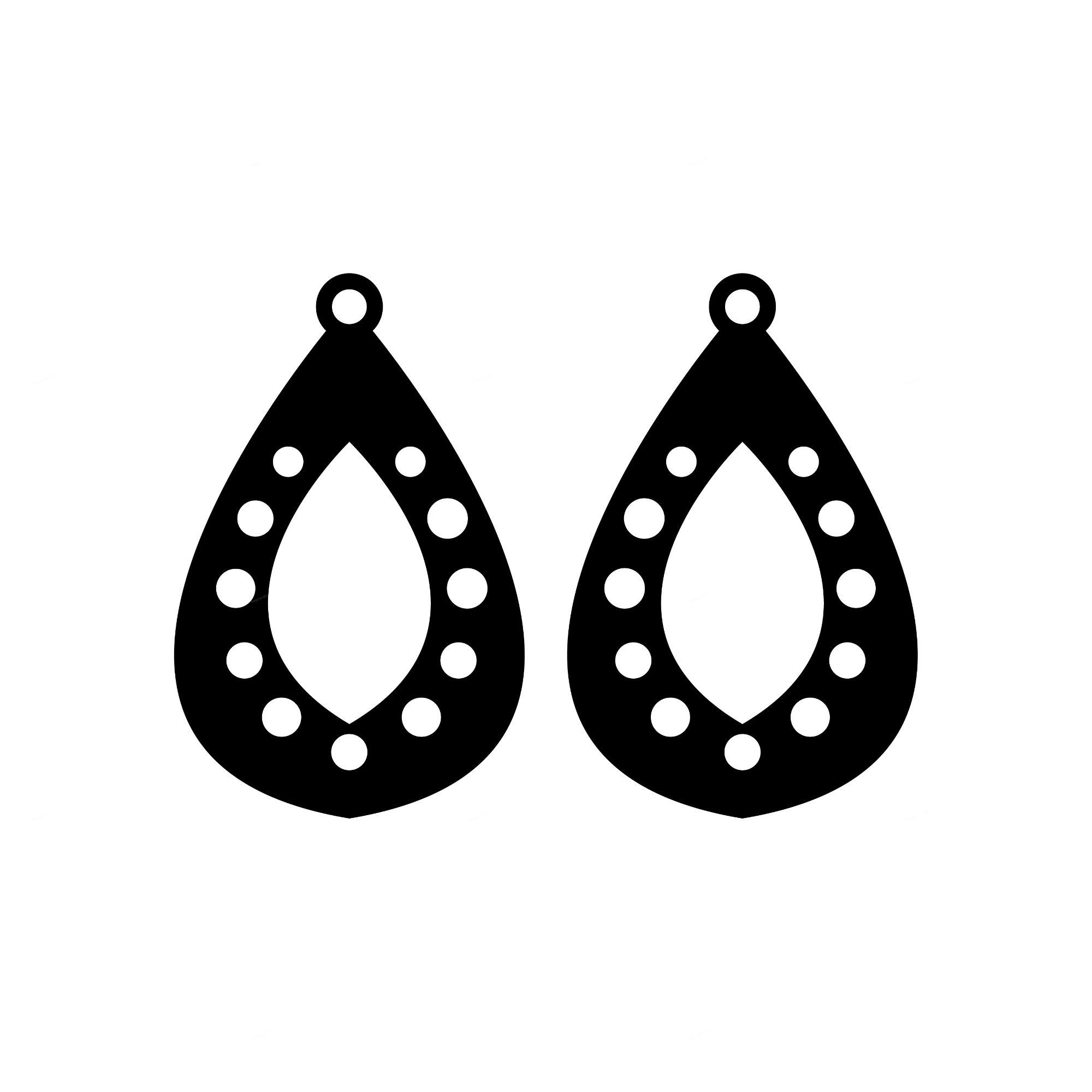 [Laser cut and engrave] Set of Geometric Wooden Teardrop and Filigree Earring Pendants