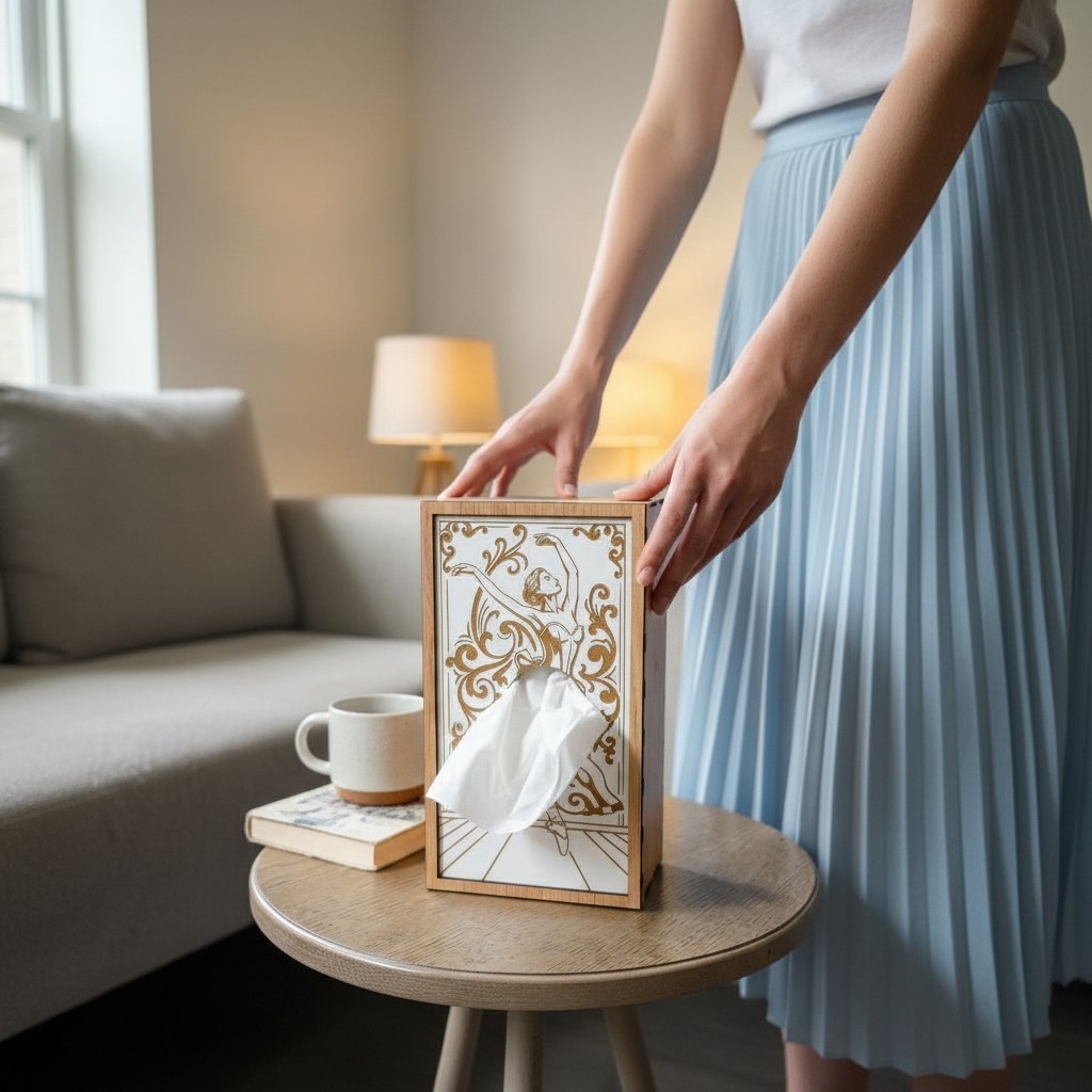 [Laser cut and engrave] Ballerina Laser Cut Tissue Box Files – Dance Decor svg