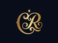 [Laser cut and engrave] Monogramme doré avec lettres C et R sur fond bleu texturé