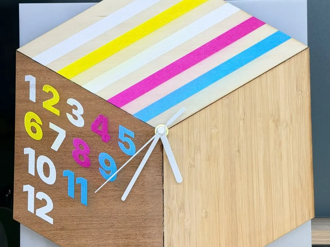 UV Printed Wooden Fish & Clock Decor Ornaments