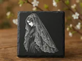 [Laser cut and engrave] The Veiled Mourner — Laser Engraving PNG