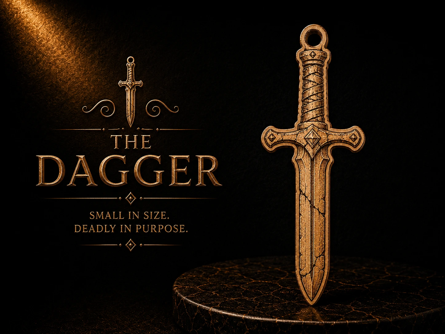 Ornate Dagger Pendant with Intricate Blade Detailing