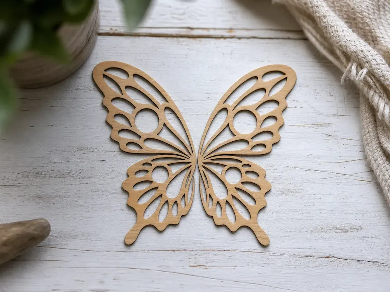 [Laser cut and engrave] Intricate Butterfly Wing Wall Art Cutout