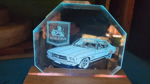 [Laser cut and engrave] Holden Monaro LED Night Light with Classic Car Logo