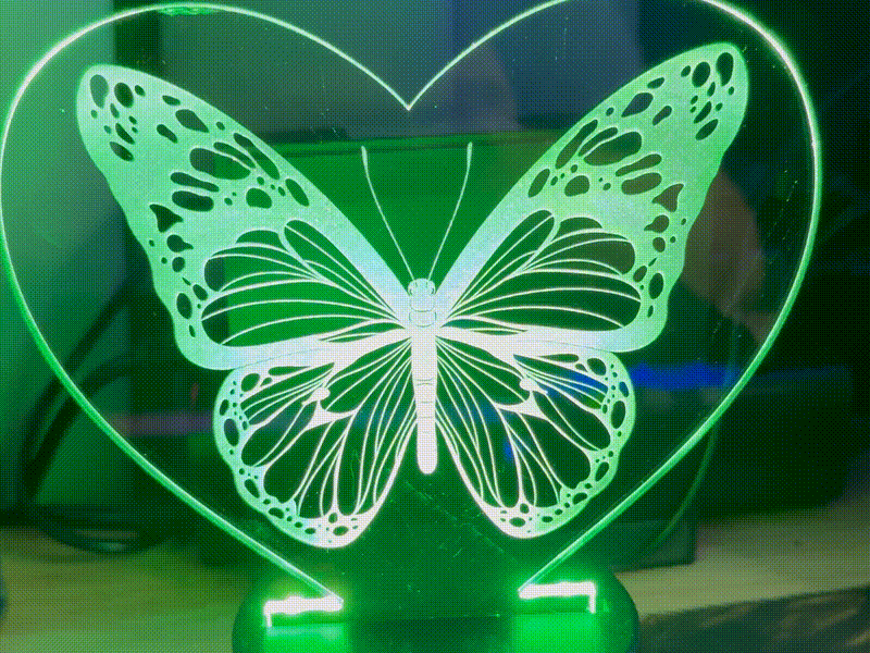 Acrylic LED Heart Butterfly Night Light