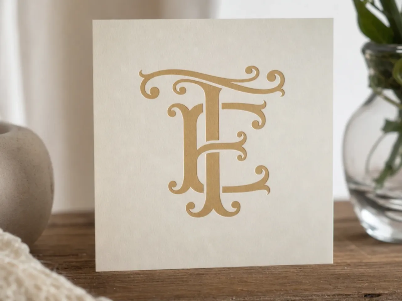 [Laser cut and engrave] TE Elegant Wedding Monogram – Romantic Interlocked Initials with Graceful Curves for Laser Cut Signs, Cake Toppers & Engraving