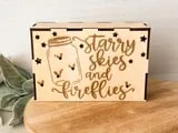 [Laser cut and engrave] Starry Skies and Fireflies Light Up Wood Box Summer Craft Idea