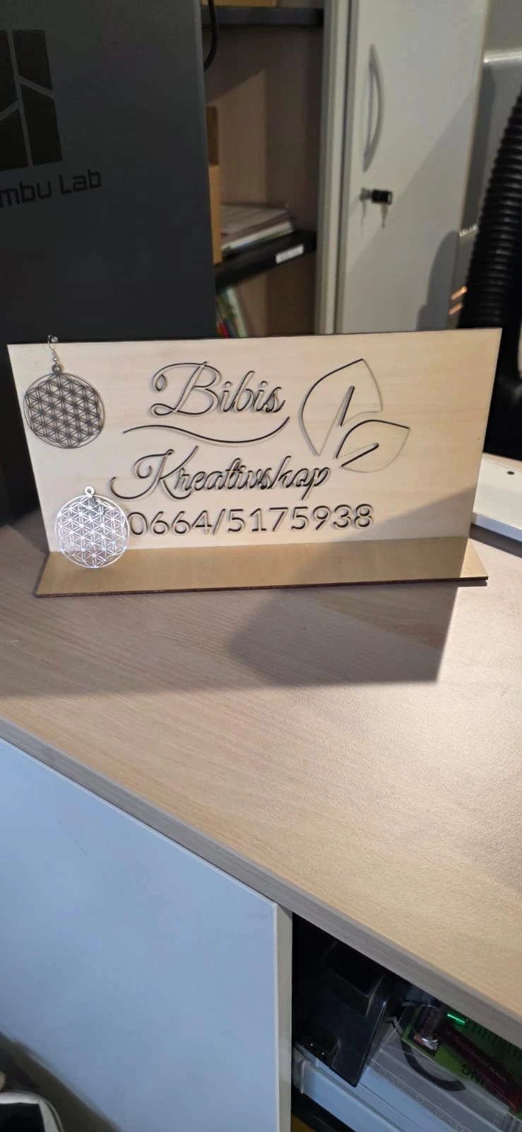 [Laser cut and engrave] Ohrringe mit Blume des Lebens Motiv