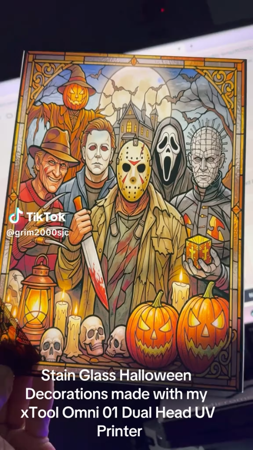 [UV printing] Stained Glass Style Horror Movie Character Halloween Wall Art