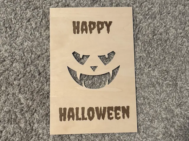 Happy Halloween Wooden Sign with Jack-o'-lantern Face