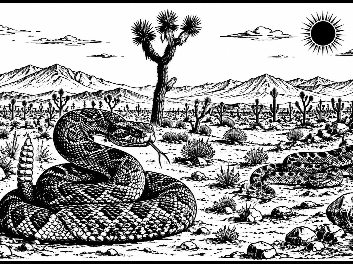 Mojave Rattlesnakes | Black & White Desert Wrap Design