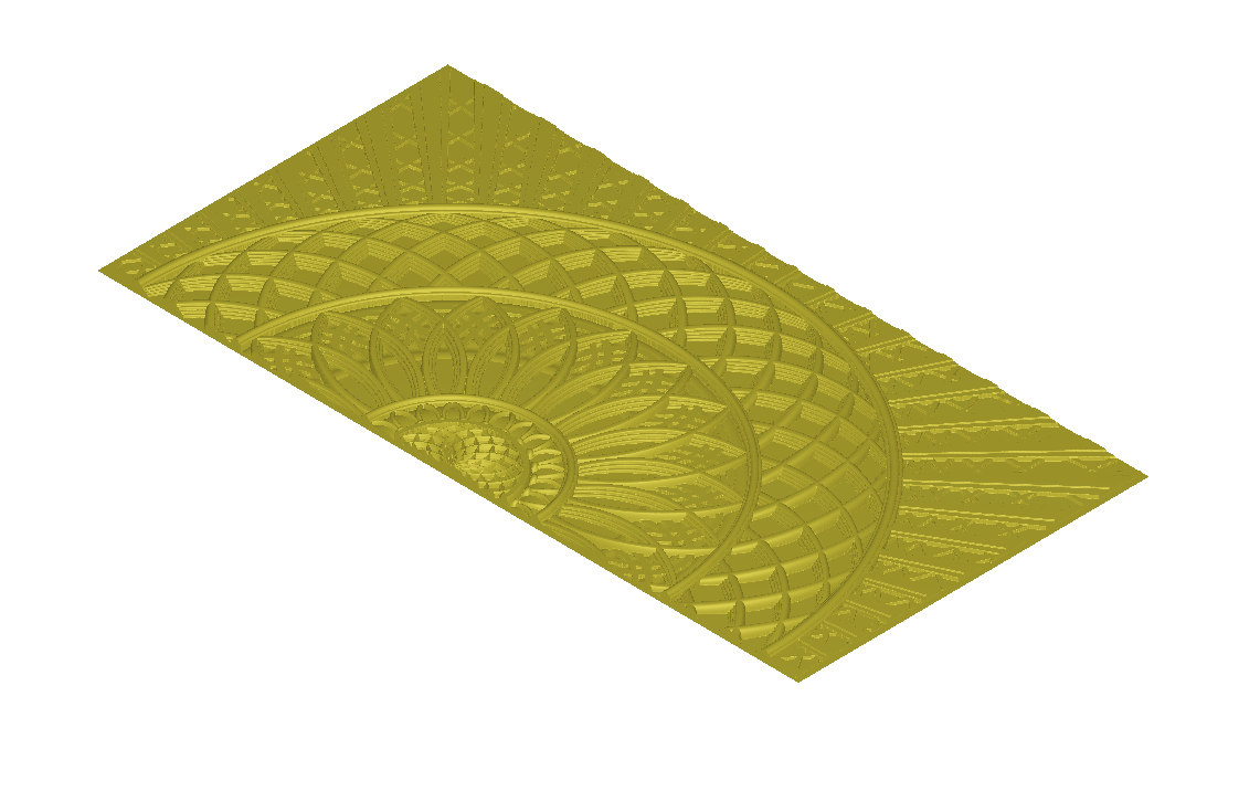 [Laser cut and engrave] 3D Relief Geometric Mandala Door Screen