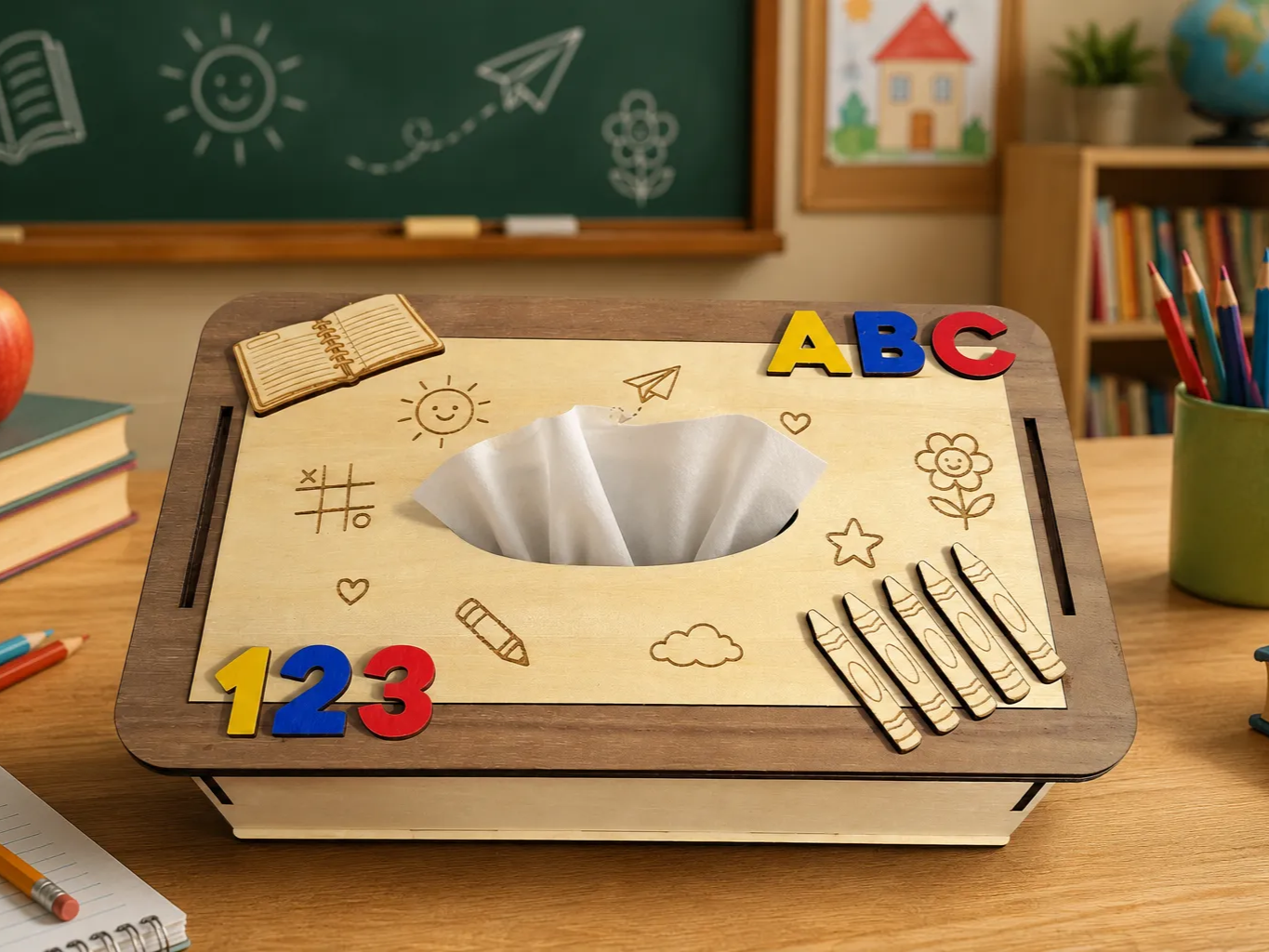 Boîte à mouchoirs école