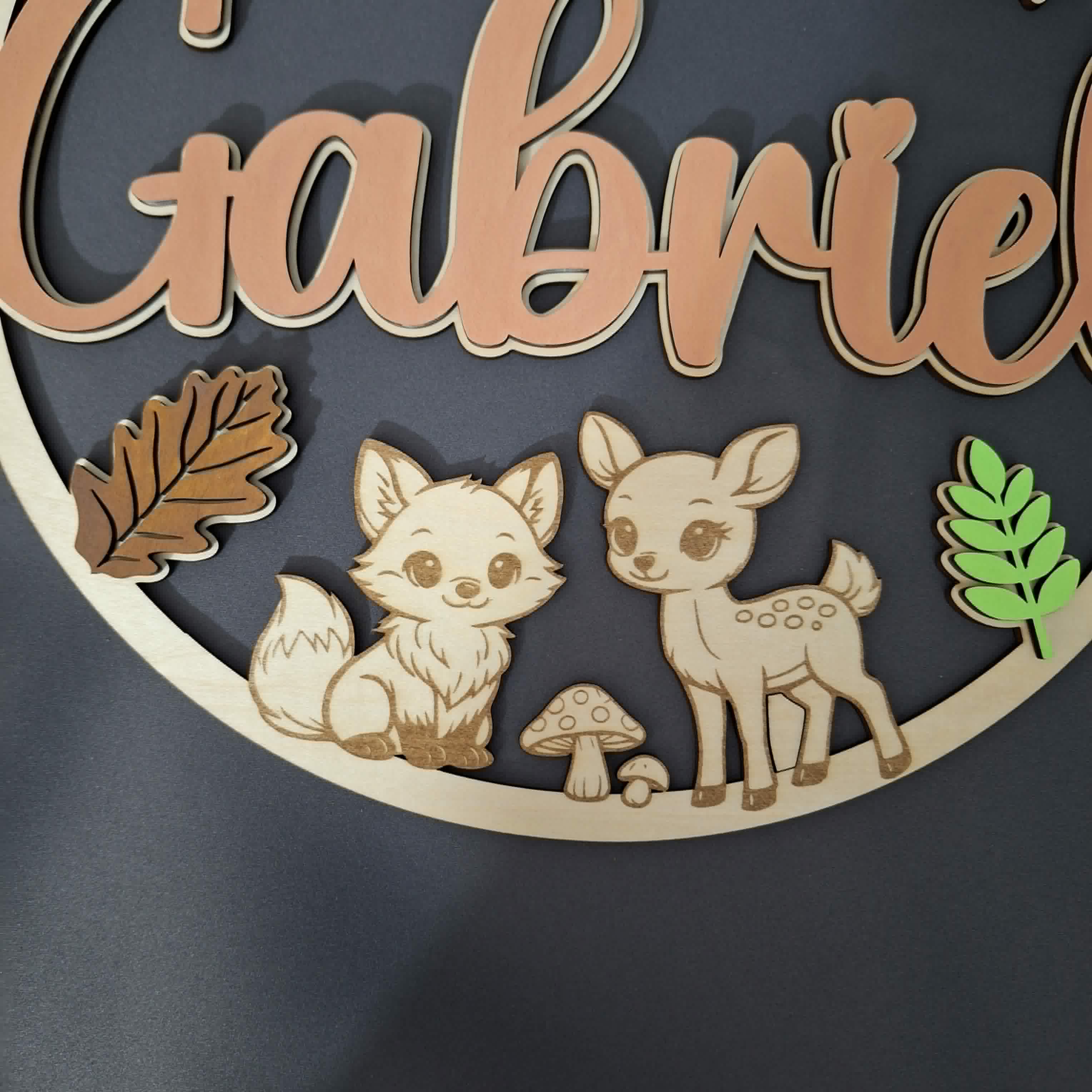 [Laser cut and engrave] Plaque murale fôret