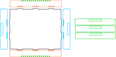 plateau 330 x 260 en 3mm compartimenté 2.0.xs