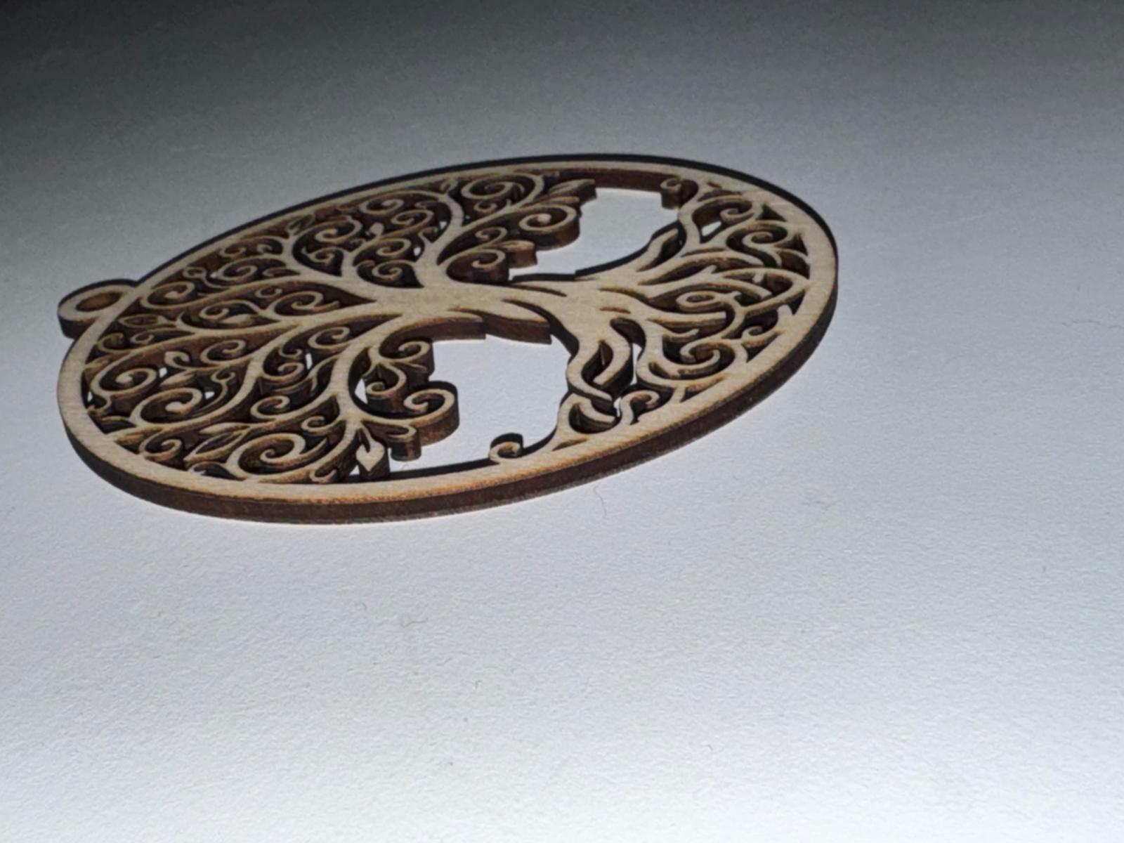 [Laser cut and engrave] Tree of Life Circular Hanging Ornament