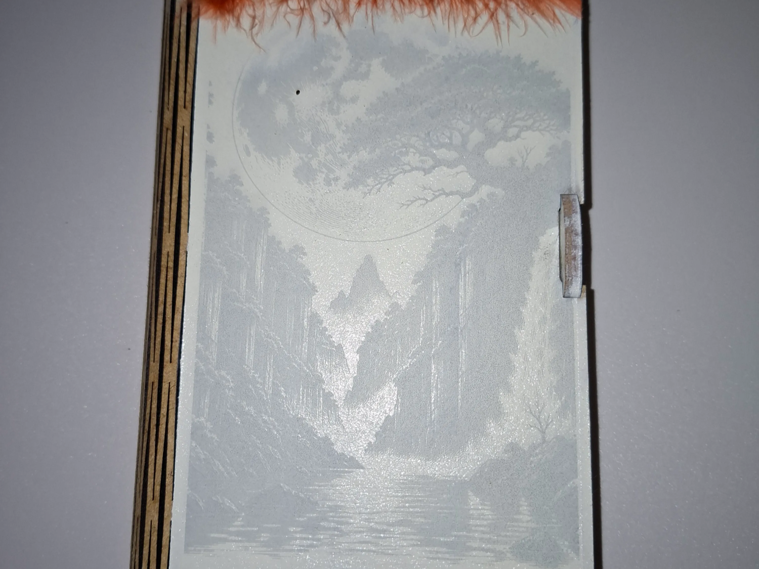 Notebook box with Mountain Landscape and Full Moon Illustration