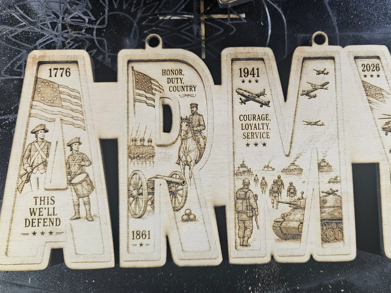 United States Army Historical Commemorative Wall Hanging