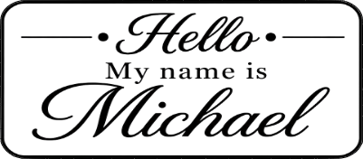 Engraved wooden badge MICHAEL.xcs