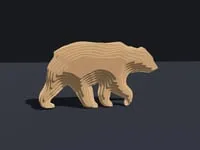 [Laser cut and engrave] Layered Wooden Bear Silhouette Wall Art