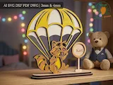 [Laser cut and engrave] 3D Parachute Badger Laser Cut File