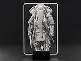 [Laser cut and engrave] Leuchtendes Acryl-Display mit Samurai-Elefanten-Motiv