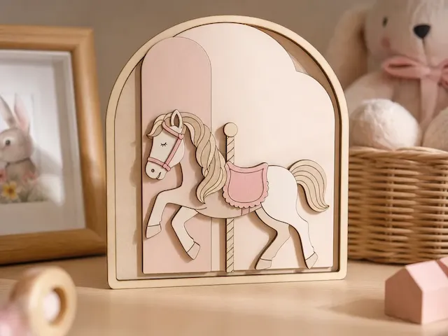 Caballito Carrusel para Corte Láser – Recuerdo Infantil Personalizable