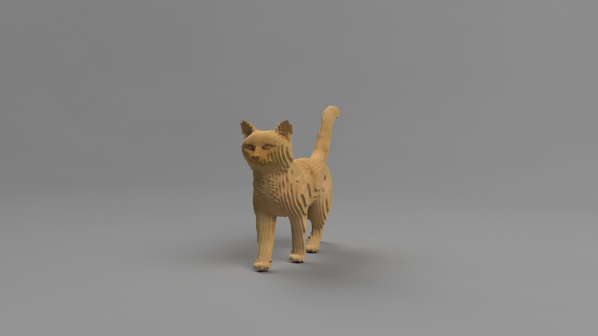 [Laser cut and engrave] 3D Layered Cat Sculpture Laser Cut File | Wooden Cat Decor Template (SVG, DXF)