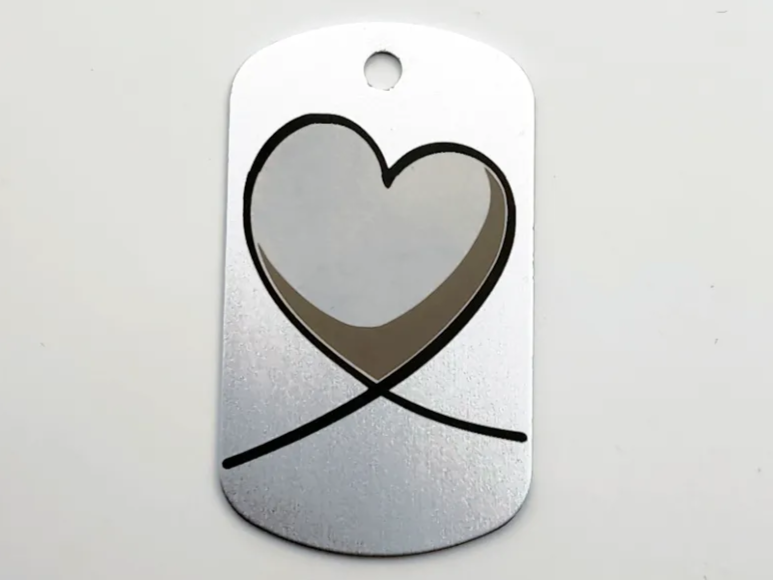 Coeur 3 couleurs médaillon aluminium F2 IR