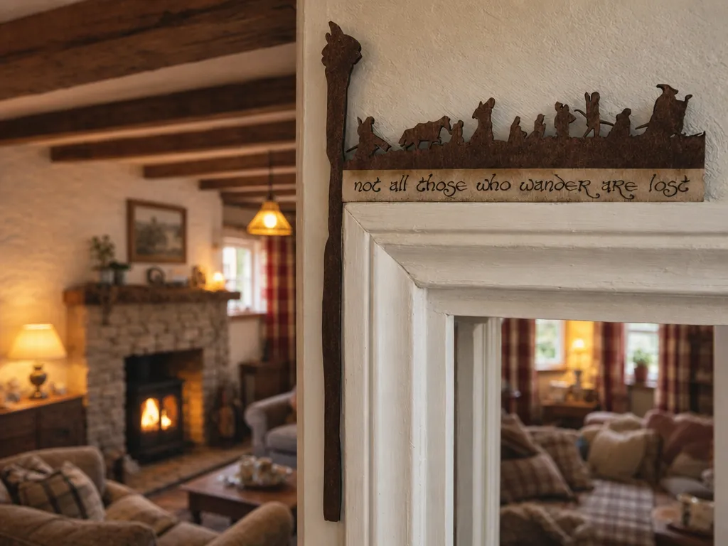 Not All Those Who Wander Are Lost Lord of the Rings Door Frame Sign