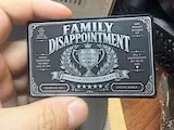 [Laser cut and engrave] Family Disappointment Platinum Member Novelty Card