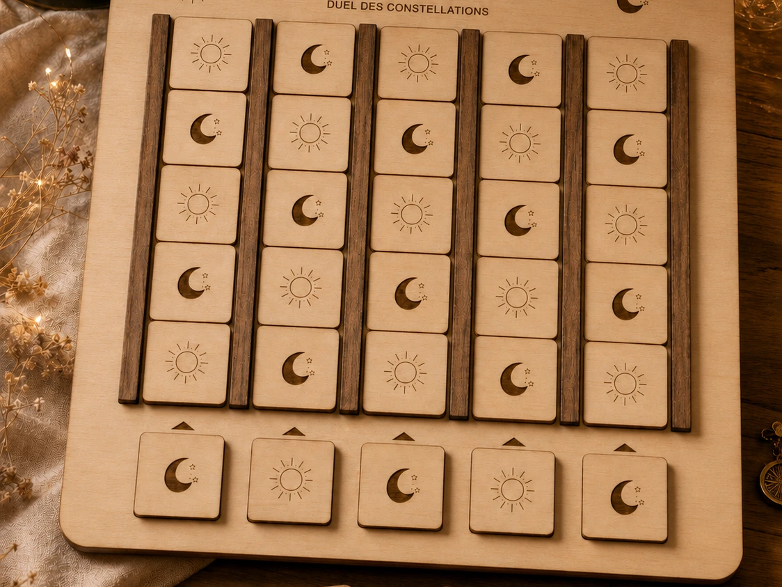 Soleil & Lune – Duel des Constellations | Jeu de stratégie en bois pour 2 joueurs